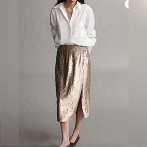 NEW TWP fish scale ladylike sequin skirt size 4